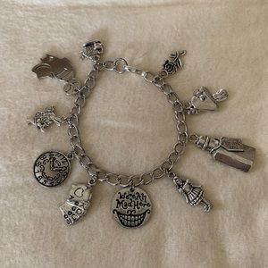 Handmade Alice in Wonderland Stainless Steel Charm Bracelet